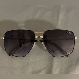 Quay Next Please 126 Gold Aviator Sunglasses Gradient Lens Beach Womens Resort